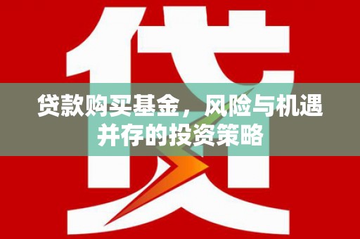 资兴贷款购买基金，风险与机遇并存的投资策略