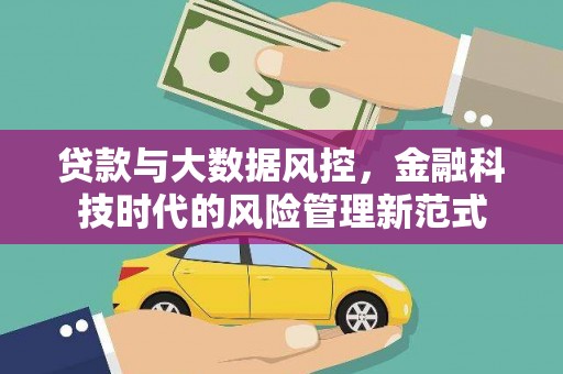 定远贷款与大数据风控，金融科技时代的风险管理新范式