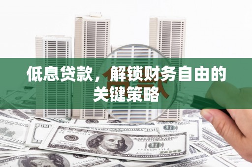 石冈低息贷款，解锁财务自由的关键策略