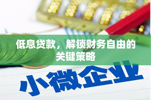 丽水低息贷款，解锁财务自由的关键策略