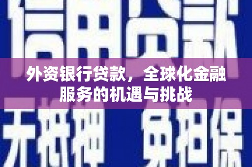 灌阳外资银行贷款，全球化金融服务的机遇与挑战