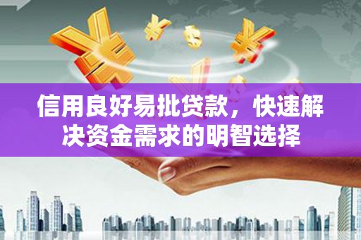 隆回信用良好易批贷款，快速解决资金需求的明智选择