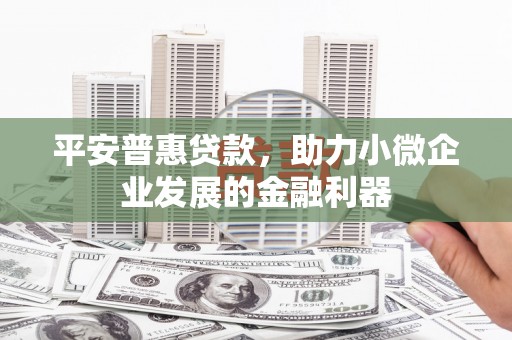 丰都平安普惠贷款，助力小微企业发展的金融利器
