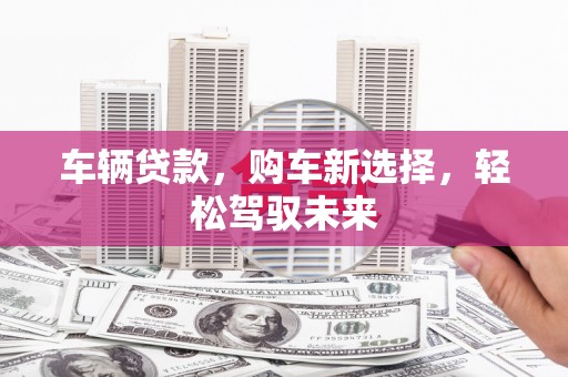 惠东车辆贷款，购车新选择，轻松驾驭未来