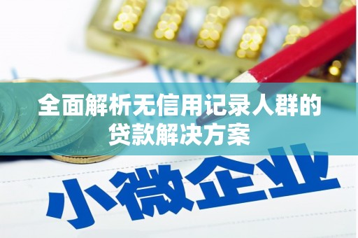 池上全面解析无信用记录人群的贷款解决方案